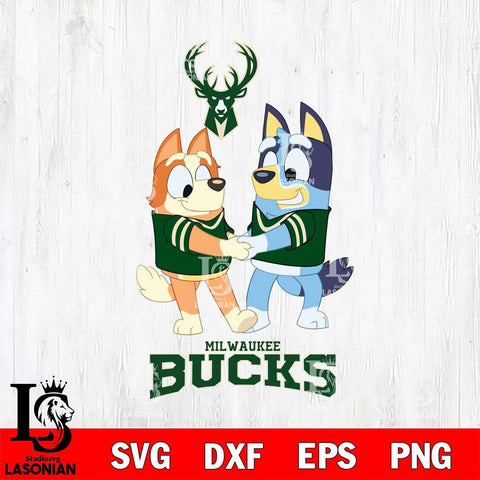 Milwaukee Bucks Bluey Chilli Dance Svg Eps Dxf Png File, Digital Download, Instant Download