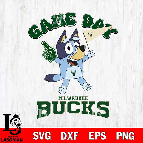 Milwaukee Bucks Bluey Game Day Svg Eps Dxf Png File, Digital Download, Instant Download