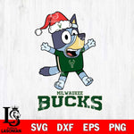 Milwaukee Bucks Bluey Happy Christmas Svg Eps Dxf Png File, Digital Download