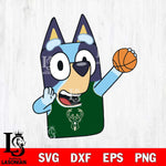 Milwaukee Bucks Bluey sport Svg Eps Dxf Png File, Digital Download, Instant Download