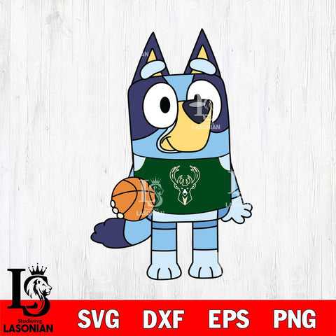 Milwaukee Bucks Bluey sport 2 Svg Eps Dxf Png File, Digital Download, Instant Download