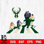 Milwaukee Bucks Bluey sport 6 Svg Eps Dxf Png File, Digital Download, Instant Download