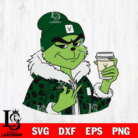 Milwaukee Bucks Boujee Grinch 7 Svg Eps Dxf Png File, Digital Download, Instant Download