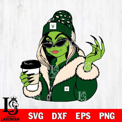 Milwaukee Bucks Boujee Grinch 9 Svg Eps Dxf Png File, Digital Download, Instant Download