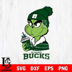 Milwaukee Bucks Boujee Grinch Christmas Cut Files Cricut, Svg Dxf Eps Png file , Silhouette