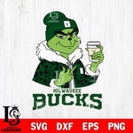 Milwaukee Bucks Boujee Grinch Leopard Christmas Cut Files Cricut, Svg Dxf Eps Png file , Silhouette