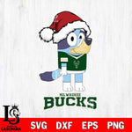 Milwaukee Bucks Christmas Bluey Hat Svg , Christmas Svg , Bluey svg , Digital Download, dxf eps png pdf file