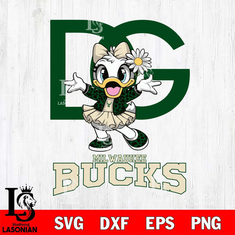 Milwaukee Bucks Dolce And Gabbana Daisy Duck Disney Svg Eps Dxf Png File, Digital Download, Instant Download