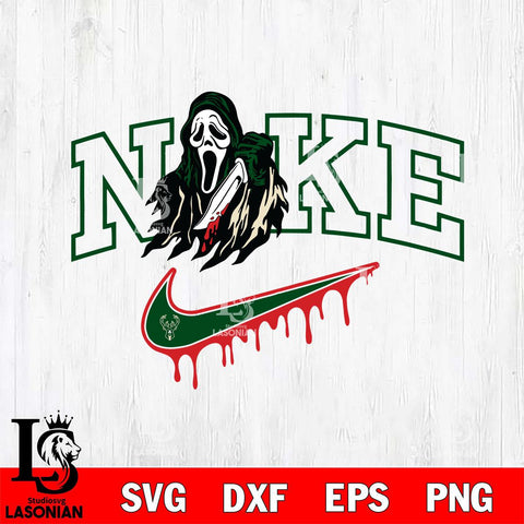 Milwaukee Bucks Ghostface Nike Svg Eps Dxf Png File, Digital Download, Instant Download