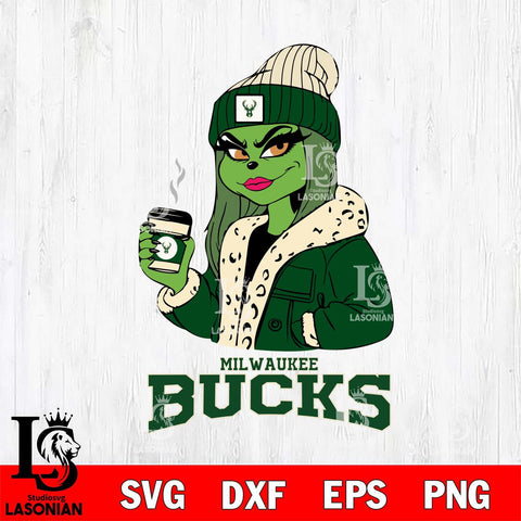 Milwaukee Bucks Girls Grinch Bougie Svg Eps Dxf Png File, Digital Download, Instant Download