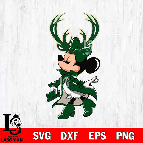 Milwaukee Bucks Glamorous Minnie Svg Eps Dxf Png File, Digital Download, Instant Download