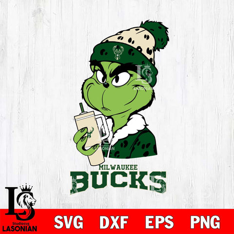 Milwaukee Bucks Grinch Bougie Leopard Svg Eps Dxf Png File, Digital Download, Instant Download