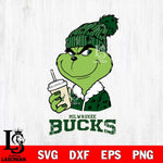 Milwaukee Bucks Grinch Cofffe Christmas Cut Files Cricut, Svg Dxf Eps Png file , Silhouette