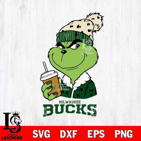 Milwaukee Bucks Grinch hat Svg Eps Dxf Png File, Digital Download, Instant Download