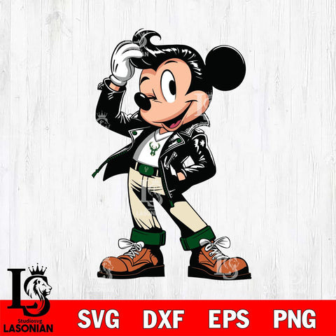 Milwaukee Bucks Handsome Mickey Mouse Svg Eps Dxf Png File, Digital Download, Instant Download