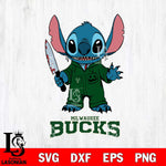 Milwaukee Bucks Stitch Horror 2 Svg Eps Dxf Png File, NBA svg, Digital Download, Instant Download