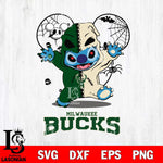 Milwaukee Bucks Stitch Horror Halloween 2 Svg Eps Dxf Png File, Digital Download, Instant Download