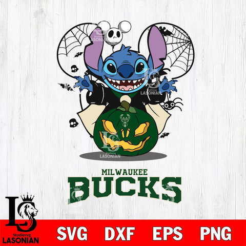 Milwaukee Bucks Stitch Horror Halloween Svg Eps Dxf Png File, Digital Download, Instant Download