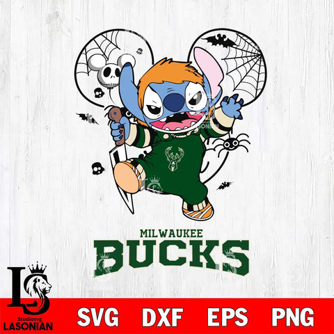 Milwaukee Bucks Stitch Michael Halloween Svg Eps Dxf Png File, Digital Download, Instant Download