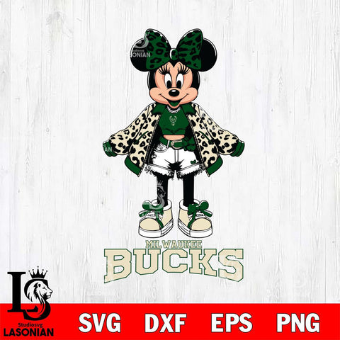 Milwaukee Bucks Style Minnie Disney Svg Eps Dxf Png File, Digital Download, Instant Download