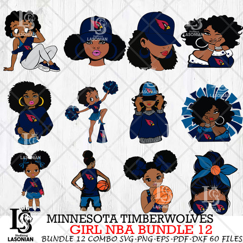 Minnesota Timberwolves Girl NBA Bundle 12 Svg Eps Dxf Png File, Digital Download, Instant Download