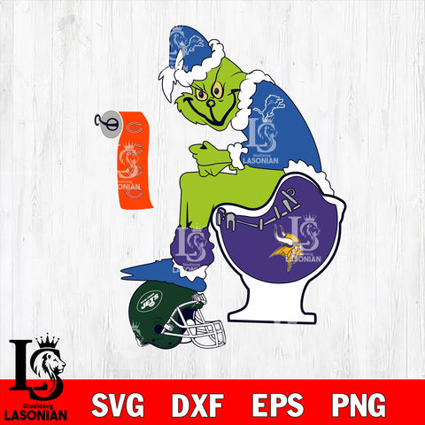 Custom random Minnesota Vikings Grinch Football Theme Toilet svg, NFL svg eps dxf png file, Digital Download , Instant Download