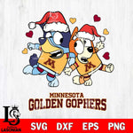 Minnesota Golden Gophers Bluey Christmas NFL Svg Eps Dxf Png File, Digital Download