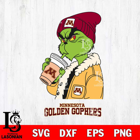 Minnesota Golden Gophers Grinch Bougie Football Svg Eps Dxf Png File, Digital Download, Instant Download