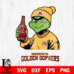 Minnesota Golden Gophers Grinch Drinking Beer Christmas Cut Files Cricut, Svg Dxf Eps Png file, Digital download , Silhouette