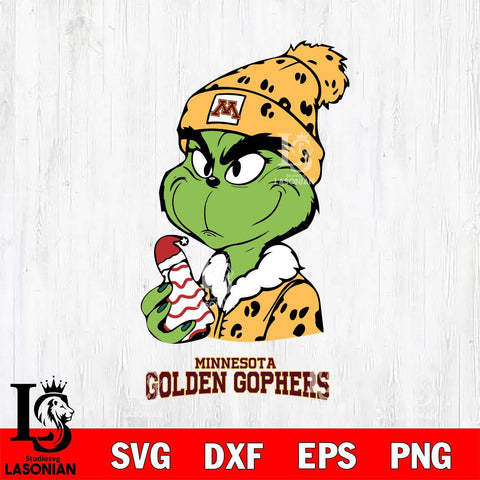 Minnesota Golden Gophers Grinch Tree Cake Svg Eps Dxf Png File, Digital Download, Instant Download