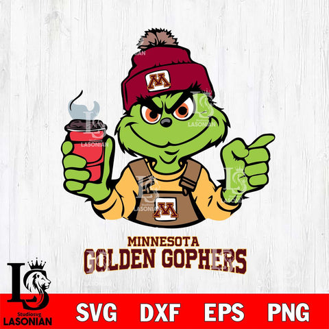 Minnesota Golden Gophers Grinch with coffee Svg Eps Dxf Png File, Digital Download, Instant Download