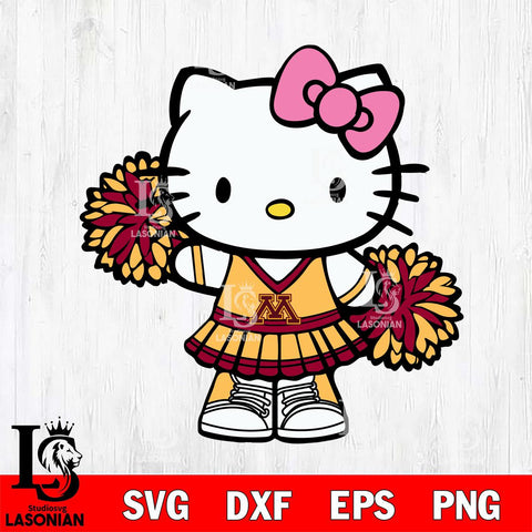 Minnesota Golden Gophers Hello Kitty Cheerleader 11 Svg Eps Dxf Png File, Digital Download, Instant Download