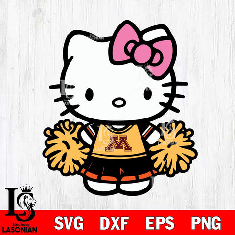 Minnesota Golden Gophers Hello Kitty Cheerleader 2 Svg Eps Dxf Png File, Digital Download, Instant Download