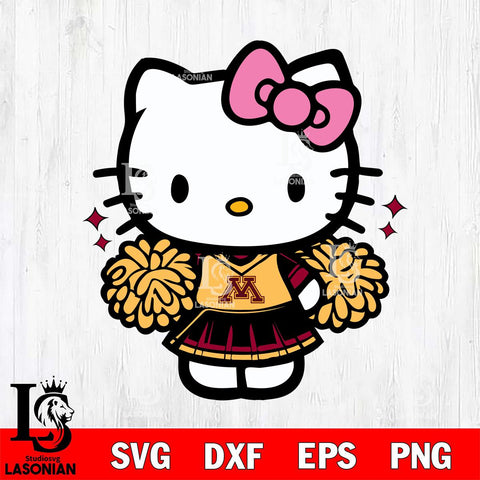 Minnesota Golden Gophers Hello Kitty Cheerleader Svg Eps Dxf Png File, Digital Download, Instant Download