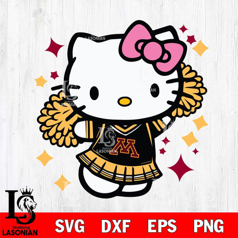 Minnesota Golden Gophers Hello Kitty Cheerleader 4 Svg Eps Dxf Png File, Digital Download, Instant Download