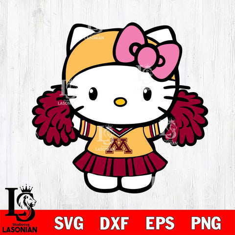 Minnesota Golden Gophers Hello Kitty Cheerleader 5 Svg Eps Dxf Png File, Digital Download, Instant Download