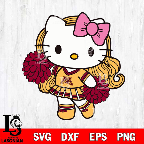 Minnesota Golden Gophers Hello Kitty Cheerleader 7 Svg Eps Dxf Png File, Digital Download, Instant Download