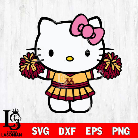 Minnesota Golden Gophers Hello Kitty Cheerleader 9 Svg Eps Dxf Png File, Digital Download, Instant Download