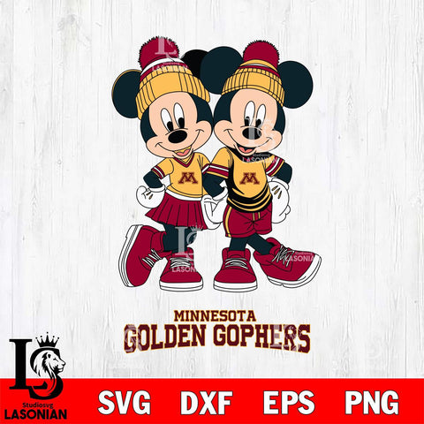 Minnesota Golden Gophers Mickey And Minnie Mouse Football Svg Eps Dxf Png File, NCAA svg , File Cut , Digital Download , Instant Download, Cut Svg Files