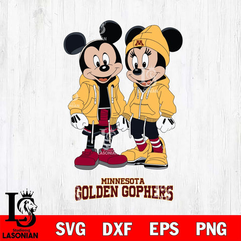 Minnesota Golden Gophers Mickey Minnie Mouse Rugby Svg Eps Dxf Png File, NCAA svg , File Cut , Digital Download , Instant Download, Cut Svg Files