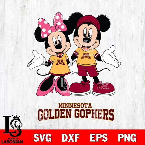 Minnesota Golden Gophers Mickey Minnie Mouse Sport Svg Eps Dxf Png File, NCAA svg , File Cut , Digital Download , Instant Download, Cut Svg Files