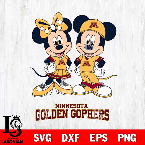 Minnesota Golden Gophers Mickey Minnie Mouse rugby ball Svg Eps Dxf Png File, NCAA svg , File Cut , Digital Download , Instant Download, Cut Svg Files