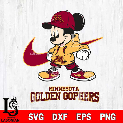 Minnesota Golden Gophers Mickey Mouse NIKE, Svg Eps Dxf Png File, Digital Download