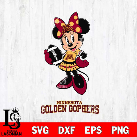 Minnesota Golden Gophers Minnie Mouse, Svg Eps Dxf Png File, Digital Download