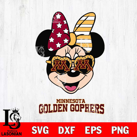 Minnesota Golden Gophers Minnie Mouse Love 2, Svg Eps Dxf Png File, Digital Download