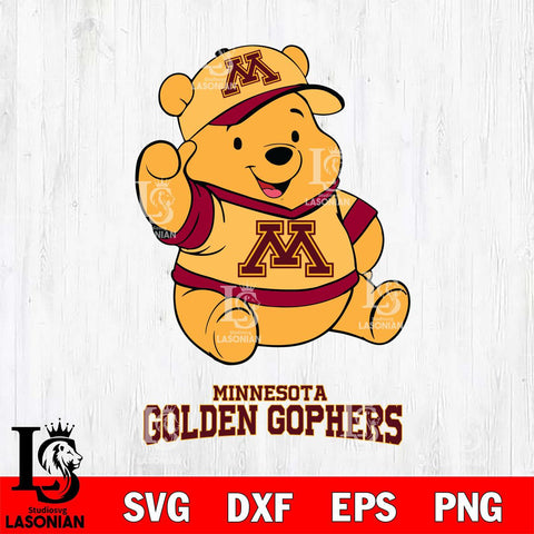 Minnesota Golden Gophers Pooh Bear Disney, Svg Eps Dxf Png File, Digital Download