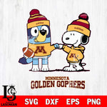 Minnesota Golden Gophers Snoopy & Bluey Football Svg Eps Dxf Png File,NCAA Svg Files,Chill Guy svg ,Digital Download ,Instant Download, Cricut File