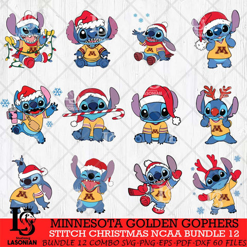 Minnesota Golden Gophers Stitch Christmas NCAA Bundle 12 Svg Eps Dxf Png File, Digital Download, Instant Download