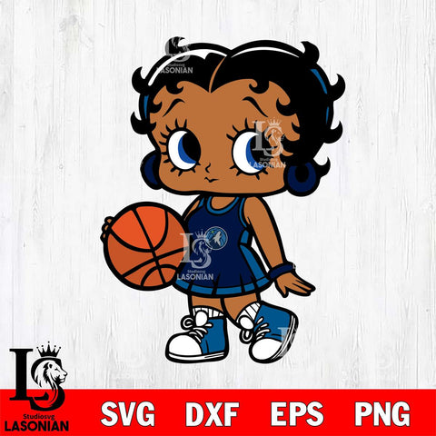 Minnesota Timberwolves Betty Boop NBA 4 Svg Eps Dxf Png File, Digital Download, Instant Download