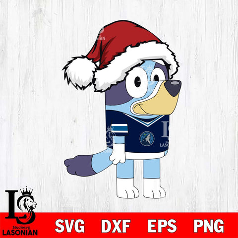 Minnesota Timberwolves Bluey Cartoon Christmas Svg Eps Dxf Png File, Digital Download, Instant Download